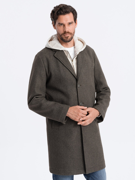 Ombre Clothing Dunkelgrüner leichter Herrenmantel Ombre Clothing