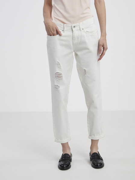 CAMAIEU Weiße Damen Boyfriend Jeans CAMAIEU