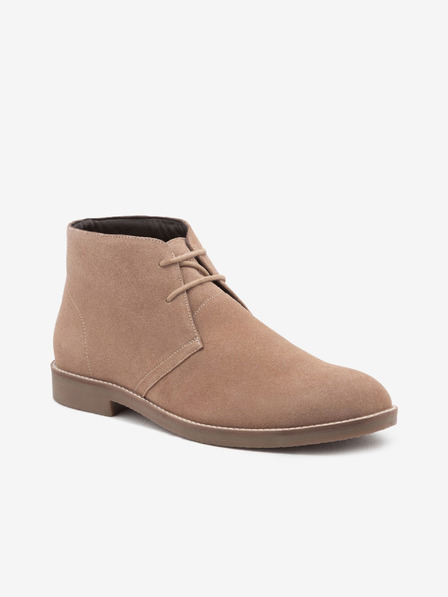 Ombre Clothing Beige Herren Lederstiefeletten Ombre Kleidung