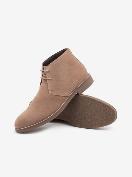 Ombre Clothing Beige Herren Lederstiefeletten Ombre Kleidung