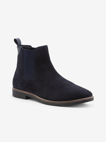 Ombre Clothing Dunkelblaue Herren Lederstiefeletten Ombre Clothing