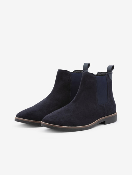 Ombre Clothing Dunkelblaue Herren Lederstiefeletten Ombre Clothing