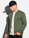 Ombre Clothing Dunkelgrüner Herren-Kapuzenpullover mit Reißverschluss ohne Kapuze Ombre Clothing B1077