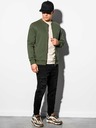Ombre Clothing Dunkelgrüner Herren-Kapuzenpullover mit Reißverschluss ohne Kapuze Ombre Clothing B1077