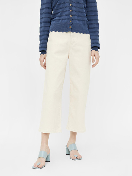 .OBJECT Cremefarbene dreiviertel weite Damenjeans .OBJECT Marina