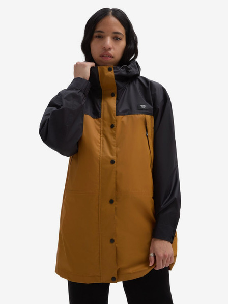 Vans Schwarzer und brauner VANS Lake Effect Rain Block wasserdichter Parka für Damen