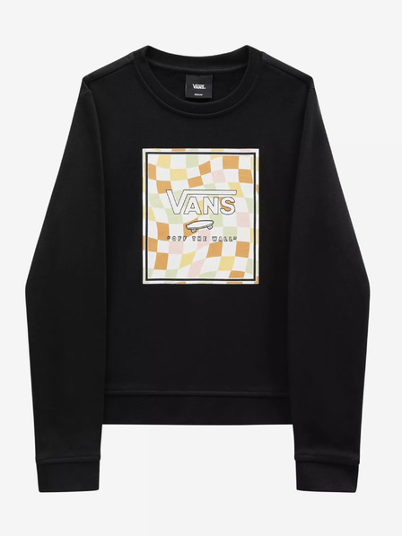 Vans VANS Wavy Check Box Logo Schwarzer Kapuzenpullover für Mädchen