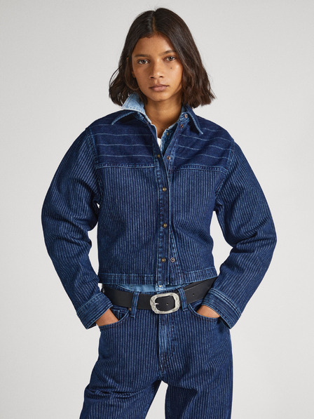 Pepe Jeans Pepe Jeans Mika Stripe Blaue Damen Jeansjacke