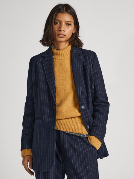 Pepe Jeans Dunkelblau gestreifte Damenjacke mit Wollmischung Pepe Jeans Rene