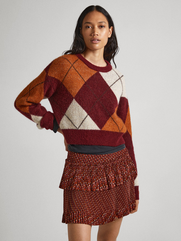 Pepe Jeans Damenpullover Pepe Jeans Eliot mit Alpakamuster in Burgund