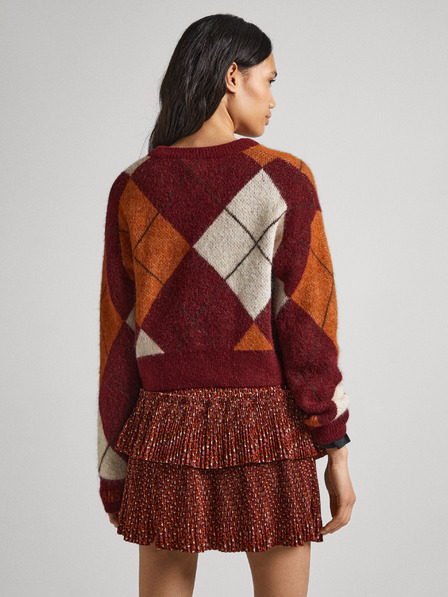 Pepe Jeans Damenpullover Pepe Jeans Eliot mit Alpakamuster in Burgund