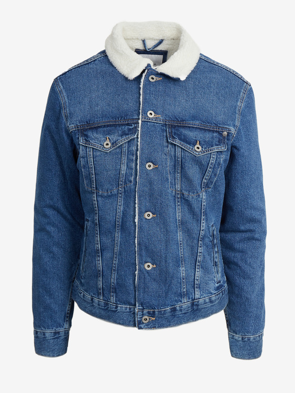 Pepe Jeans Blaue Herren-Denimjacke mit Kunstpelz Pepe Jeans Pinner DLX