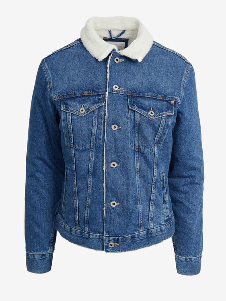 Pepe Jeans Blaue Herren-Denimjacke mit Kunstpelz Pepe Jeans Pinner DLX