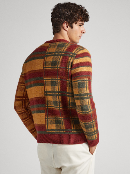 Pepe Jeans Ziegelfarbener gemusterter Herren-Pullover Pepe Jeans Stenet