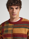 Pepe Jeans Ziegelfarbener gemusterter Herren-Pullover Pepe Jeans Stenet