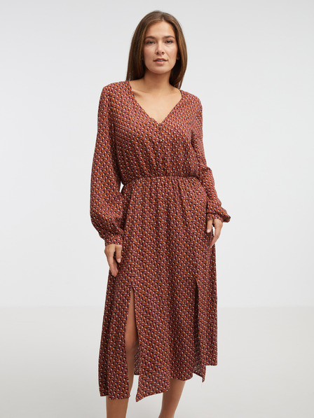Pepe Jeans Braunes gemustertes Damenkleid Pepe Jeans Kari