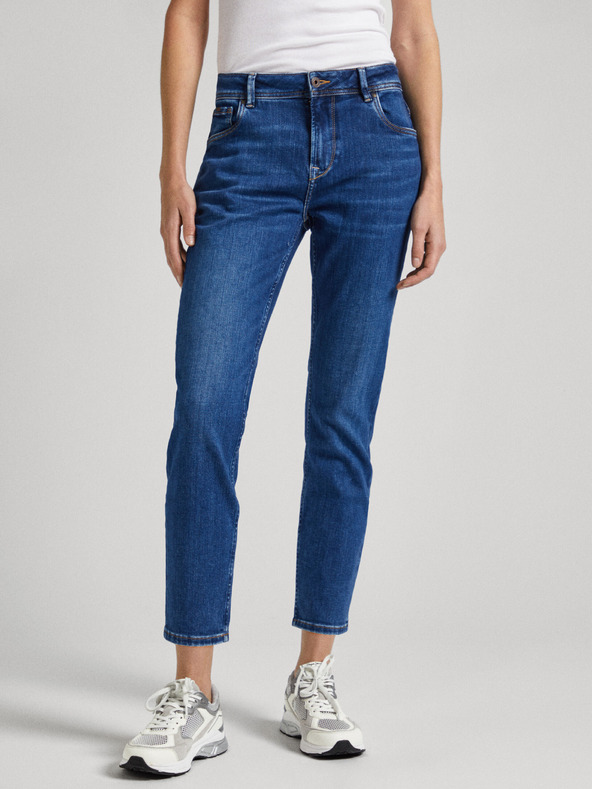 Pepe Jeans Blaue Damen Cropped Straight Fit Jeans Pepe Jeans