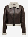 ONLY Dunkelbraune Damen-Kunstfelljacke ONLY Betty