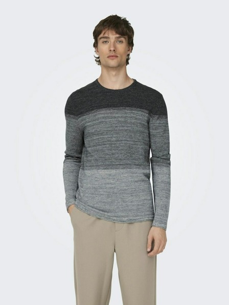ONLY & SONS Grauer Herren ONLY & SONS Panter-Pullover