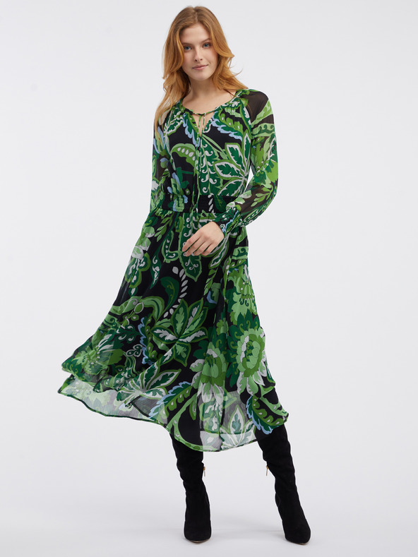 Orsay Grünes Damen-Blumenkleid ORSAY