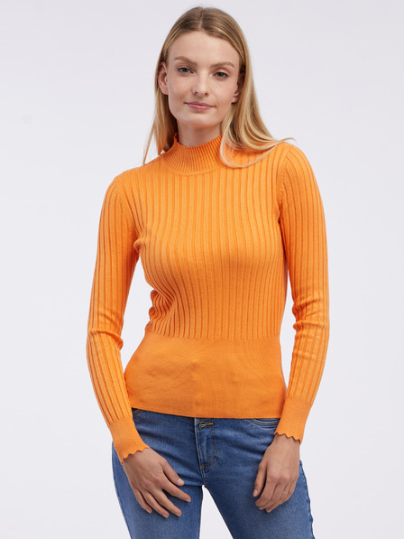 Orsay Orangefarbener Damen-Ripp-Pullover ORSAY