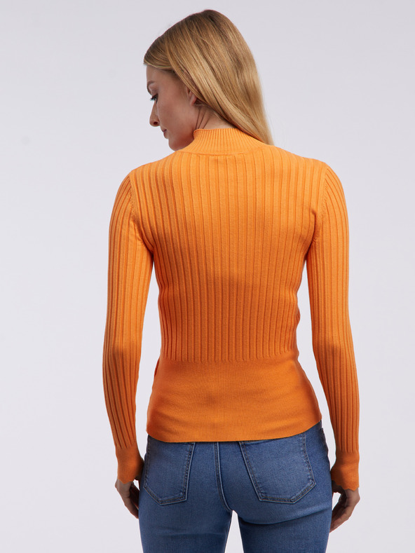 Orsay Orangefarbener Damen-Ripp-Pullover ORSAY