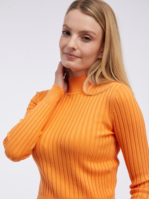 Orsay Orangefarbener Damen-Ripp-Pullover ORSAY