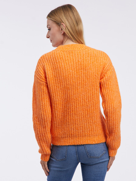 Orsay Orangefarbener Damen-Ripp-Pullover ORSAY