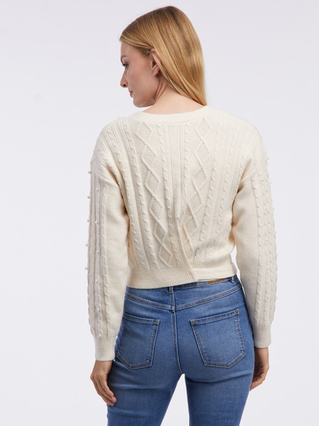 Orsay Cremefarbener Damen-Cropped-Pullover ORSAY