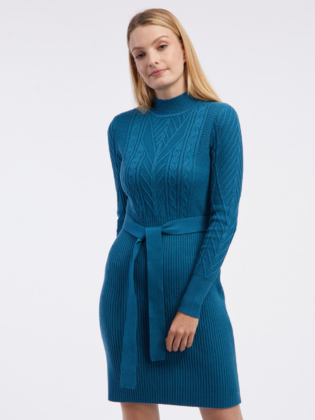 Orsay Petrolfarbenes Damen Pullover Kleid ORSAY