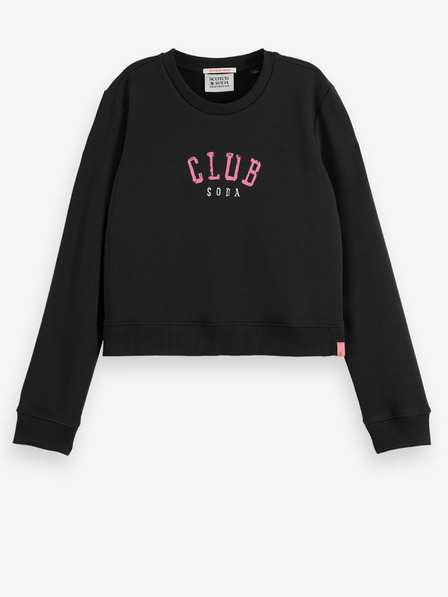 Scotch & Soda Schwarzes Damen-Sweatshirt mit Kurzarm Scotch & Soda