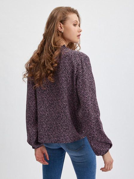 Orsay Rosa und schwarze Damenbluse mit Blumenmuster ORSAY