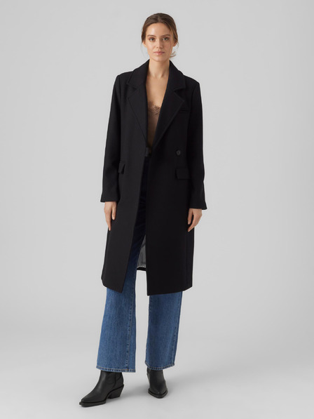 Vero Moda Schwarzer Damenmantel aus Wollmischung VERO MODA Reno