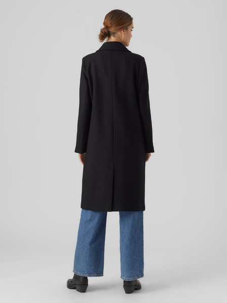 Vero Moda Schwarzer Damenmantel aus Wollmischung VERO MODA Reno