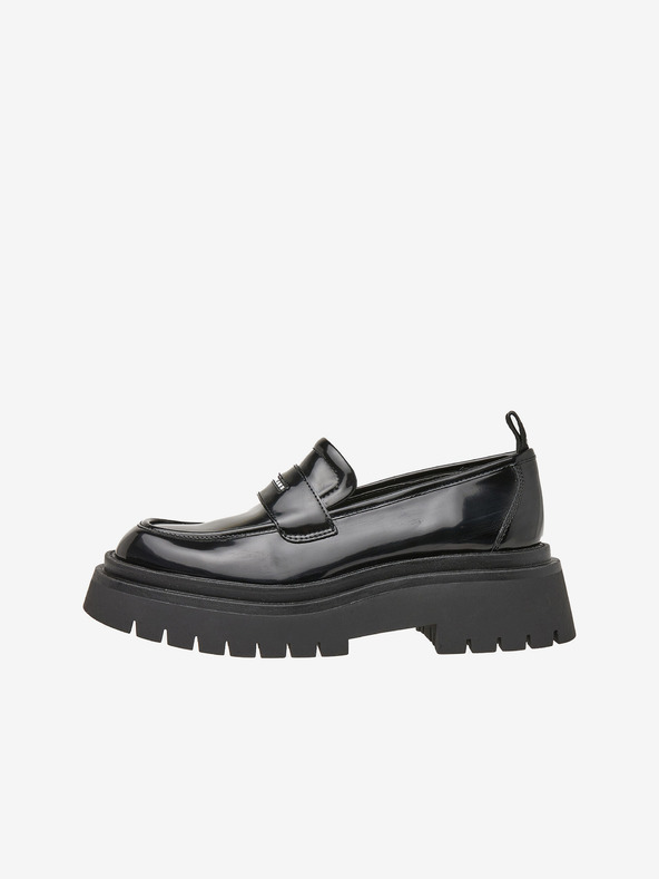 Pepe Jeans Schwarze glänzende Damen-Slipper Pepe Jeans Queen Oxford