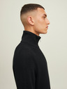 Jack & Jones Schwarzer Herrenpullover mit geripptem Reißverschluss Jack & Jones Perfect