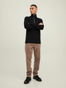 Jack & Jones Schwarzer Herrenpullover mit geripptem Reißverschluss Jack & Jones Perfect