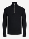 Jack & Jones Schwarzer Herrenpullover mit geripptem Reißverschluss Jack & Jones Perfect