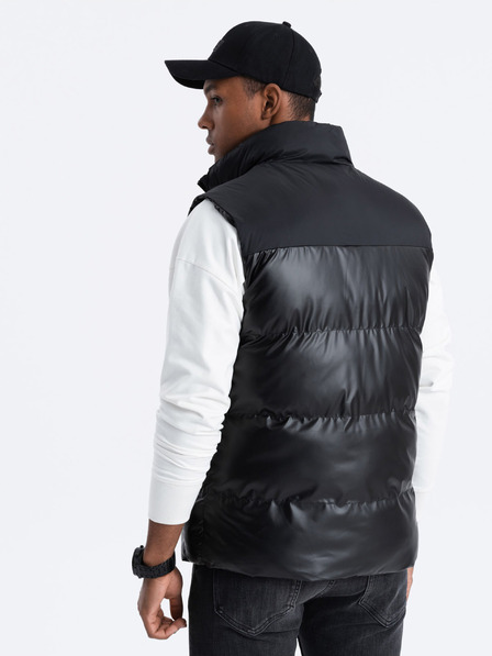 Ombre Clothing Schwarze Herren-Steppweste Ombre Clothing