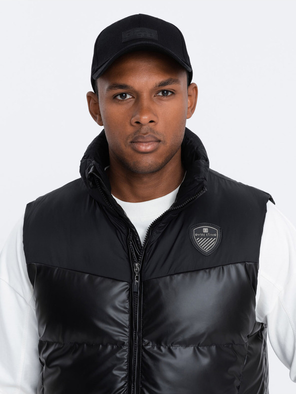 Ombre Clothing Schwarze Herren-Steppweste Ombre Clothing