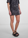 Pieces Schwarzer Damen Pailletten-Rock Pieces Kam