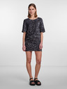 Pieces Schwarzer Damen Pailletten-Rock Pieces Kam