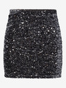 Pieces Schwarzer Damen Pailletten-Rock Pieces Kam