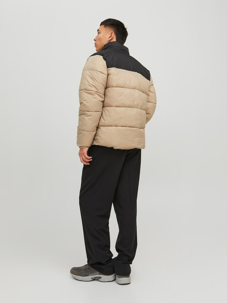 Jack & Jones Schwarze und beige Herren-Winter-Steppjacke Jack & Jones Etoby