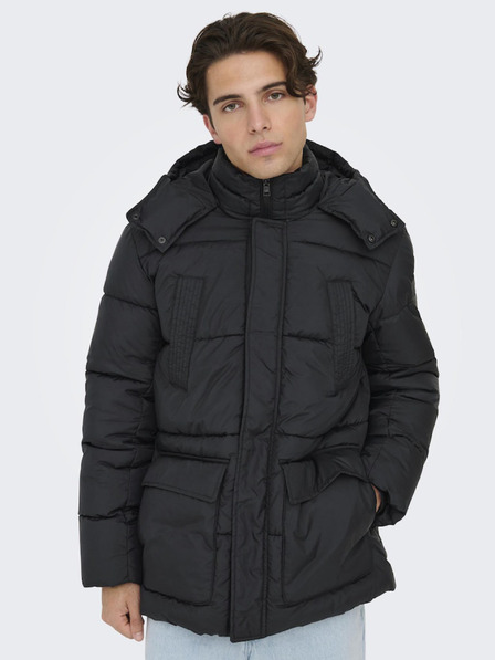 ONLY & SONS Schwarze Herren ONLY & SONS Arwin Steppjacke