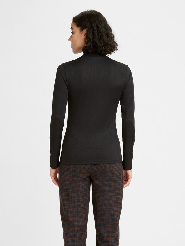 Levi's® Schwarzes geripptes Damen-Rollkragenshirt Levi's® Oriel