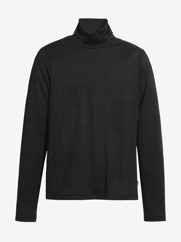 Levi's® Schwarzes geripptes Damen-Rollkragenshirt Levi's® Oriel