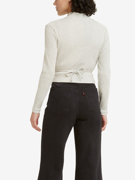 Levi's® Beigefarbener gerippter Damen-Wickelpullover/Top 2in1 Levi's®