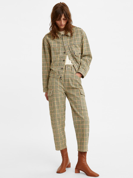 Levi's® Gelb-grün karierte Levi's® Damen-Cropped-Hose