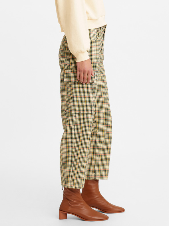 Levi's® Gelb-grün karierte Levi's® Damen-Cropped-Hose